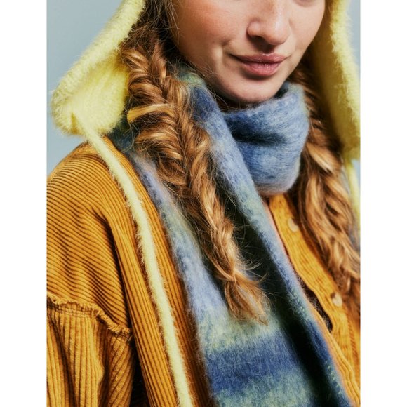 🎉LAST CHANCE🎉 FREE PEOPLE Sweet Valley Stripe Skinny Scarf / Moss - Picture 7 of 7